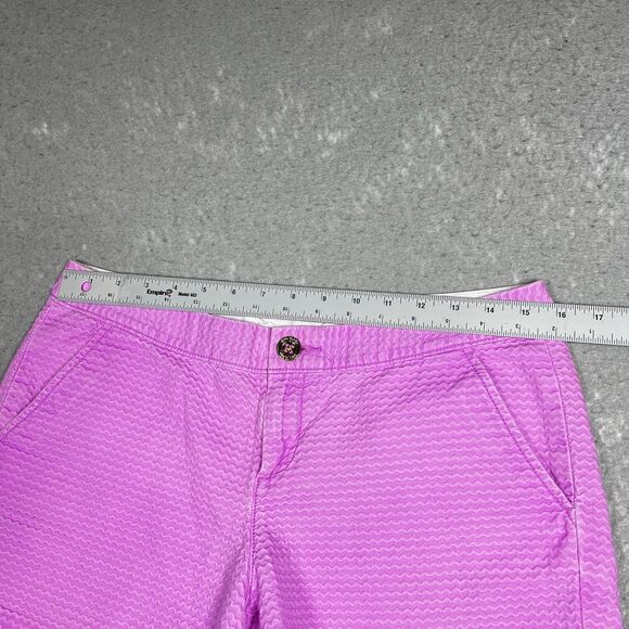 Lilly Pulitzer Shorts Buttercup Knit Womens 6 Purple Stretched Pockets Scalloped - Picture 6 of 14
